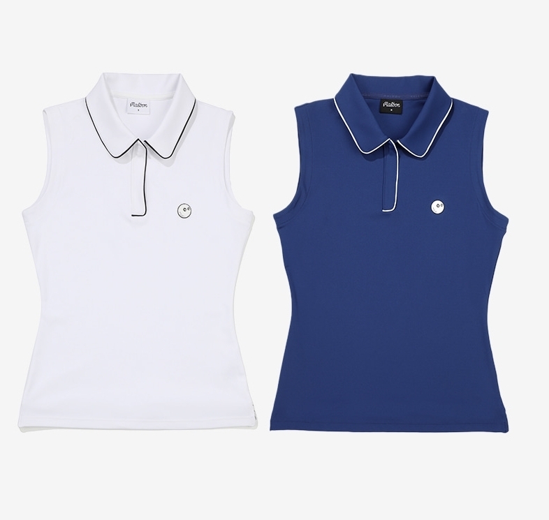 ☆Malbon Golf☆22S/S MScriptスリーブレスBLUE(WOMAN)☆ (Malbon Golf