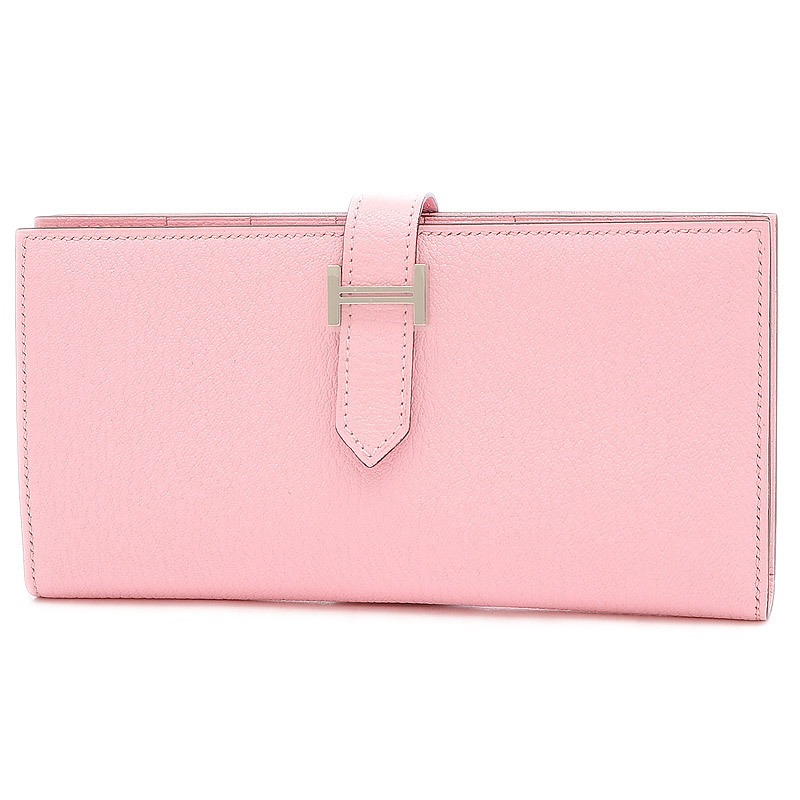 HERMES エルメス ベアンスフレ 長財布 ローズサクラ