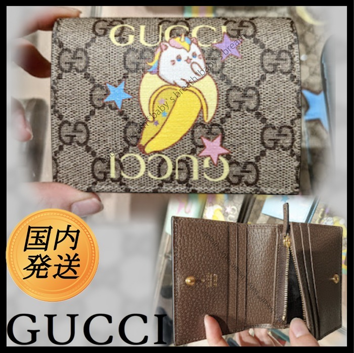 希少♪【国内発送☆GUCCI】ばなにゃ×GUCCI カード ウォレット (GUCCI