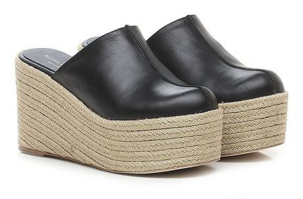 PALOMA BARCELO Platform & Wedge Plain Leather Handmade Elegant Style