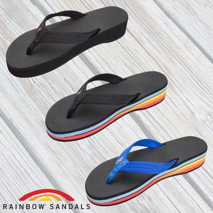 RAINBOW SANDALS Flat Platform Plain Flip Flops Flat Sandals