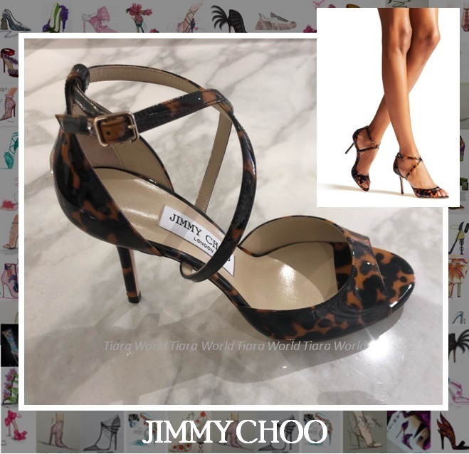 Jimmy Choo★EMSY 85 トータス アンクルストラップ サンダル