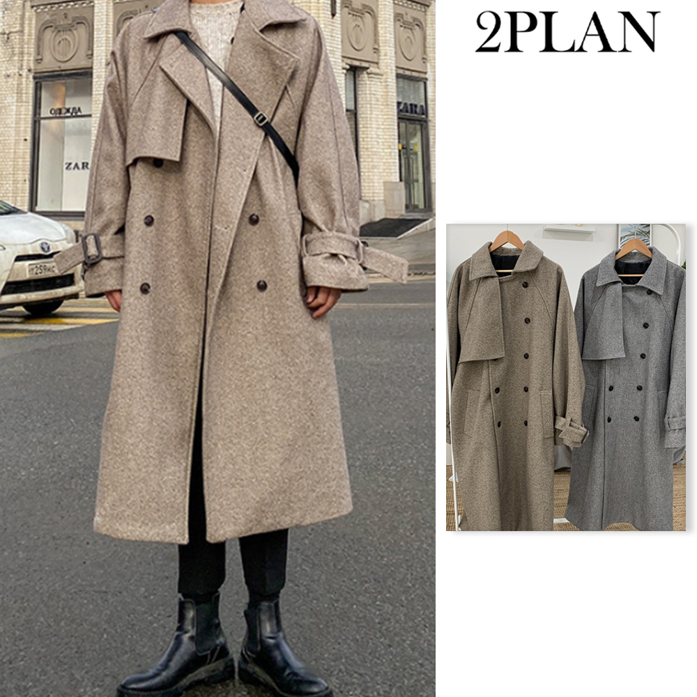 【2plan】Herringbone Barbary Trench Coat