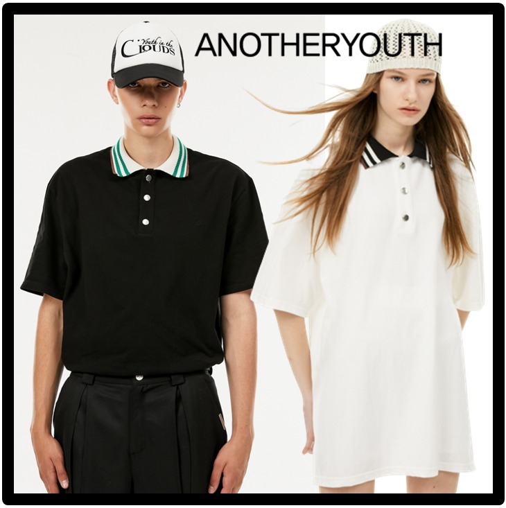 ☆関税込☆ANOTHERYOUTH★point button polo t★ポロシャツ★