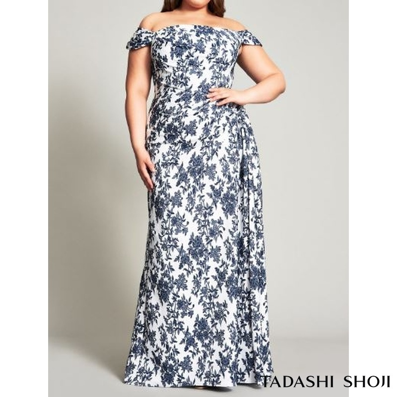 女性が喜ぶ♪ タダシショージ花柄レース 上品Vネックロングドレス
