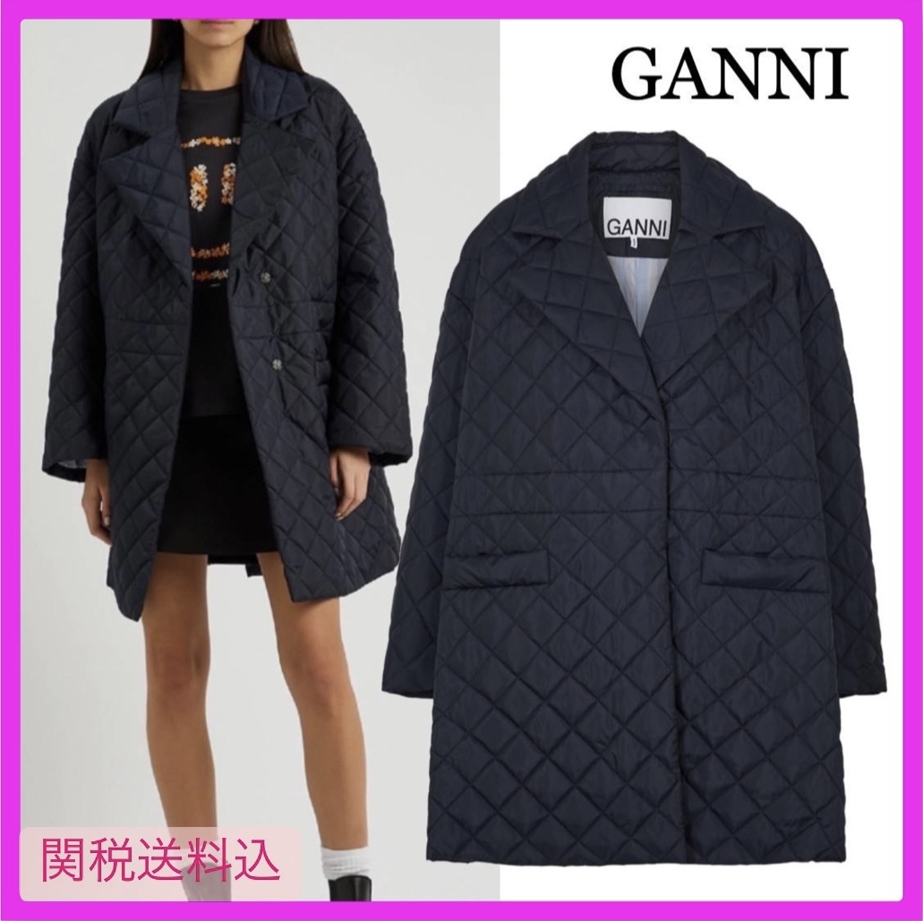 GANNI オーバーキルティングコート-