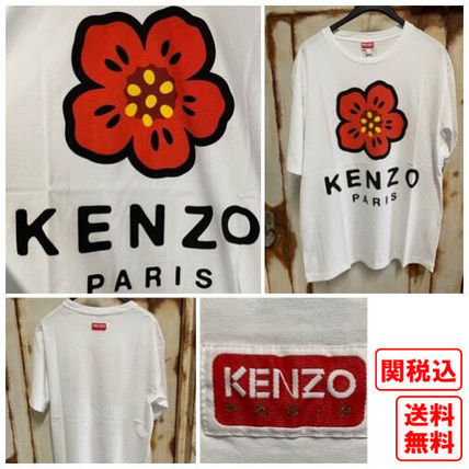 KENZO More T-Shirts Crew Neck Pullovers Flower Patterns Unisex Street Style