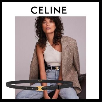 ブラック(黒)系 CELINE Triomphe(セリーヌ トリオンフ) ベルト ...