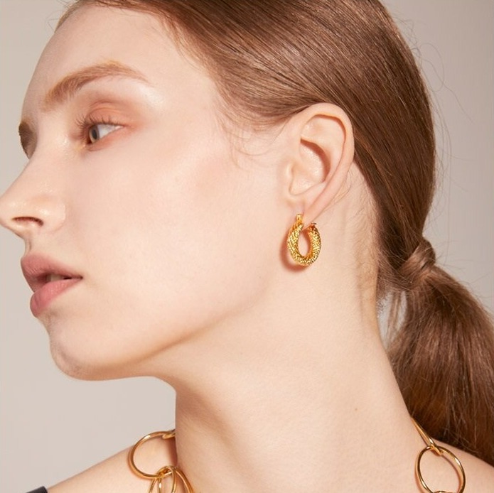[TANI by MINETANI]ソイェジ着用☆韓国☆MIA mesh hoop Earrings