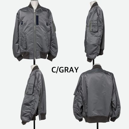 sacai Unisex Nylon Street Style Plain Cotton Khaki Nylon Jacket (SCM-051-326, SCM-051-501, SCM-051-531, SCM-051-535, SCM-051-001)