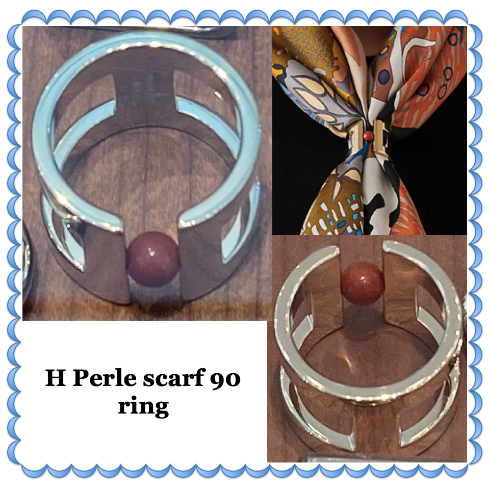HERMES スカーフリング H Perle scarf 90 ring 直営店ラッピング