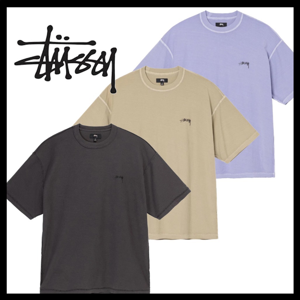 関税込★STUSSY★Stussy Pigment Dyed Inside Out Crew T-Shirt