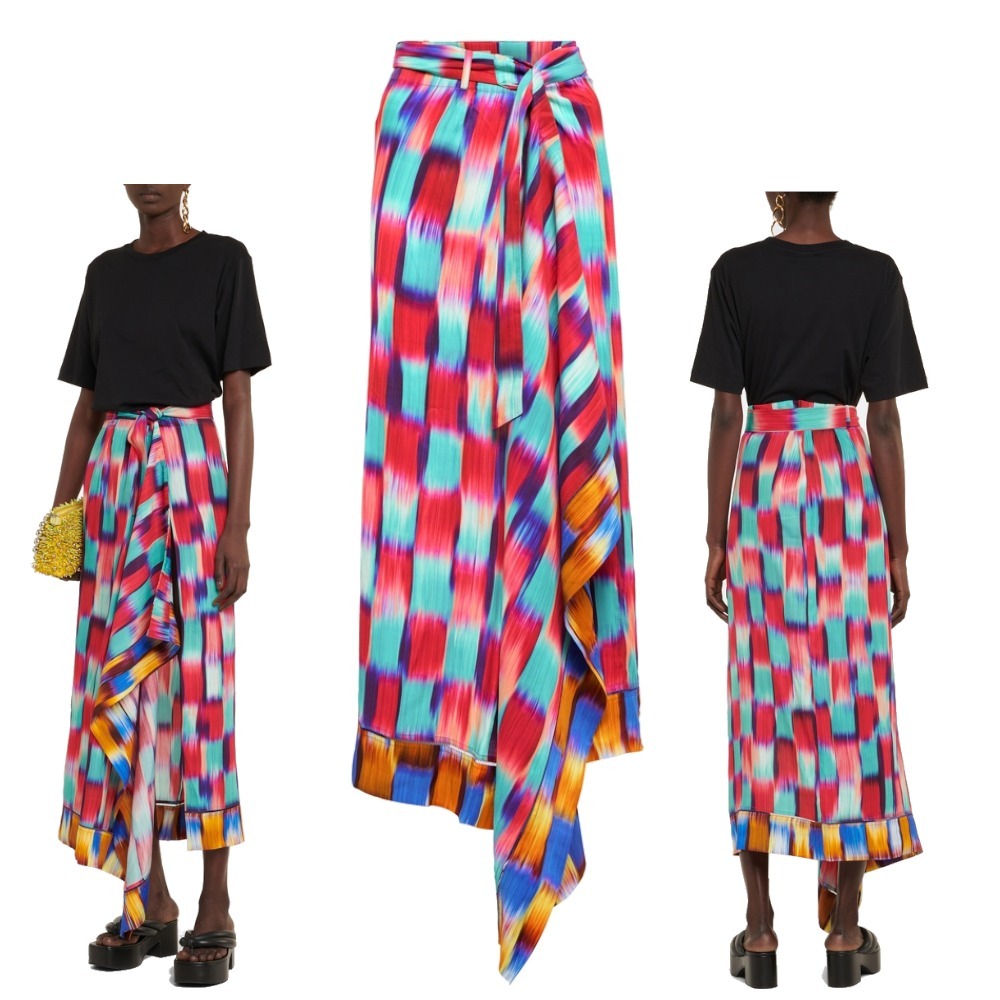 22SS【DRIES VAN NOTEN】Printed wrap midi skirt スカート