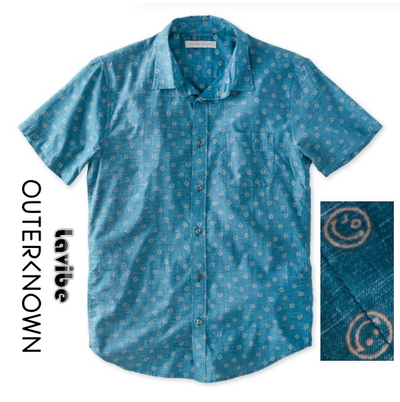 【当店限定販売】 Outerknown★ SEA半袖シャツ -WF Happy Dot★Org Cotton/Hemp シャツ 【当店限定販売】 Outerknown★ SEA半袖シャツ -WF Happy Dot★Org Cotton/Hemp シャツ