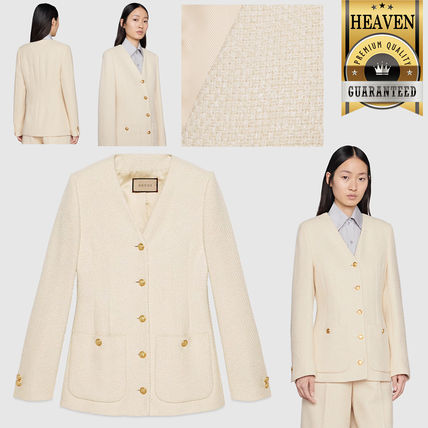GUCCI グッチ ジャケット レディース 中古・古着通販】GUCCI (グッチ) ダブルボタンパワショルニット