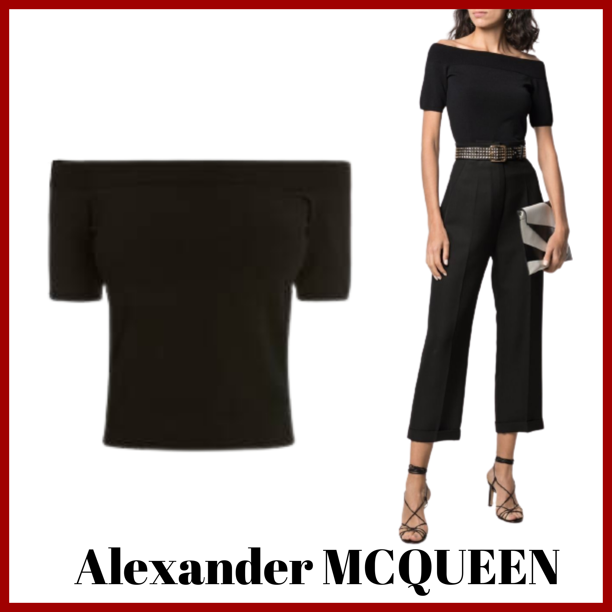 完売必至☆【Alexander MCQUEEN】オフショルダー ニット トップ ...
