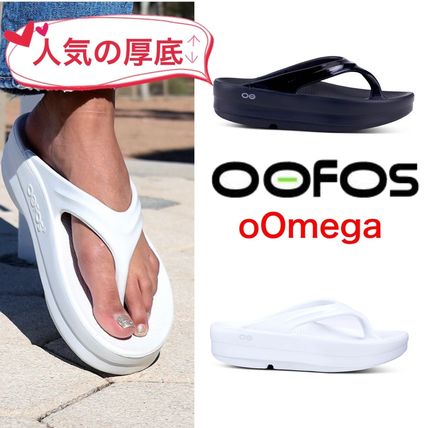 OOFOS Flat Platform Casual Style Unisex Plain Block Heels Sport Sandals 2