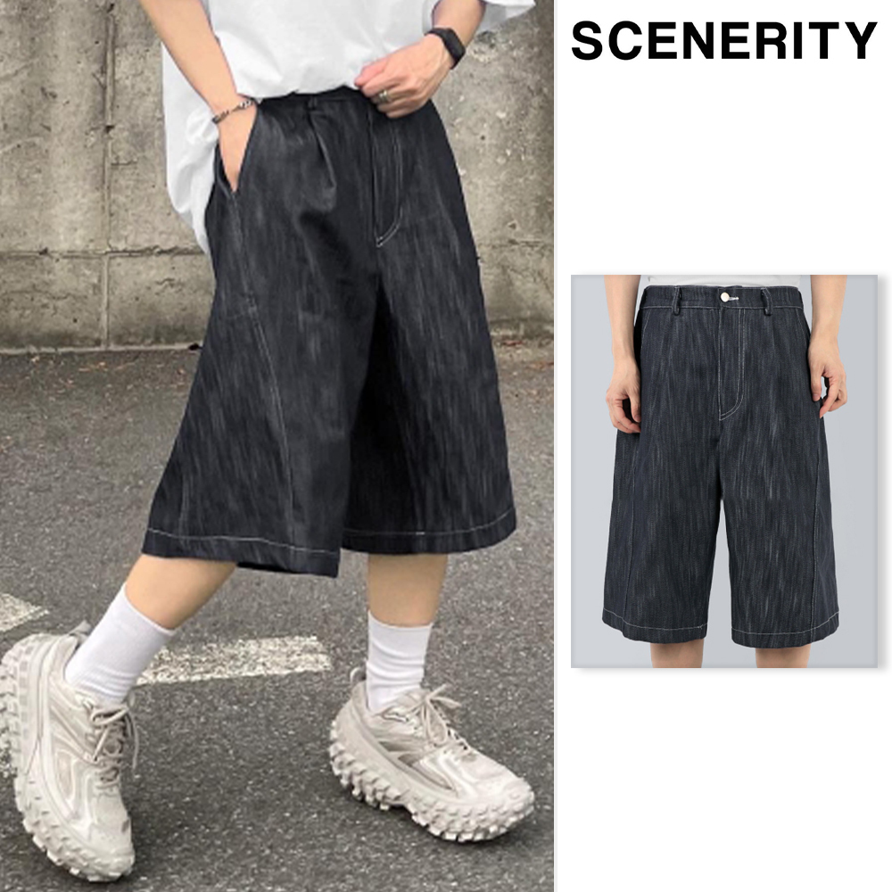 【SCENERITY】Curved Half Shorts