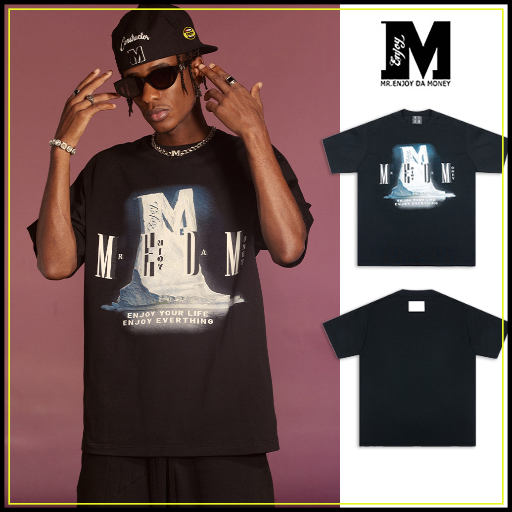 MEDM 新作 Tシャツ 半袖 氷山 ロゴ プリント 大人気 男女兼用