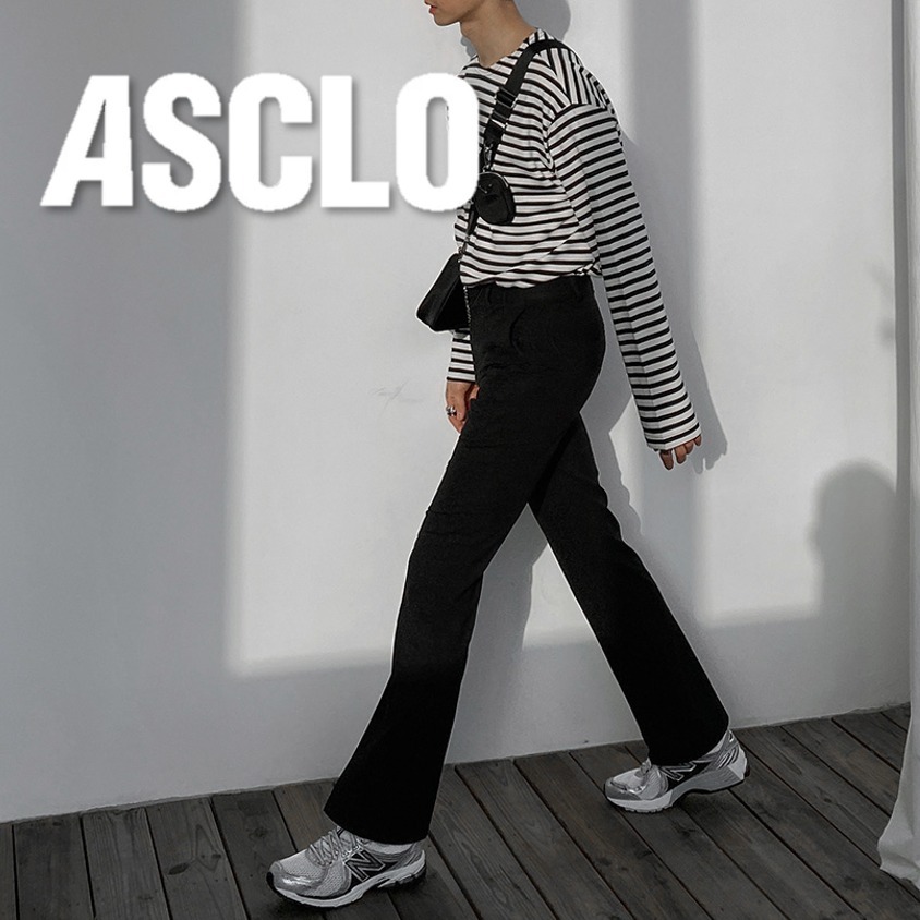 パンツ +5cm Semi Boots Cut Slacks (2color)
