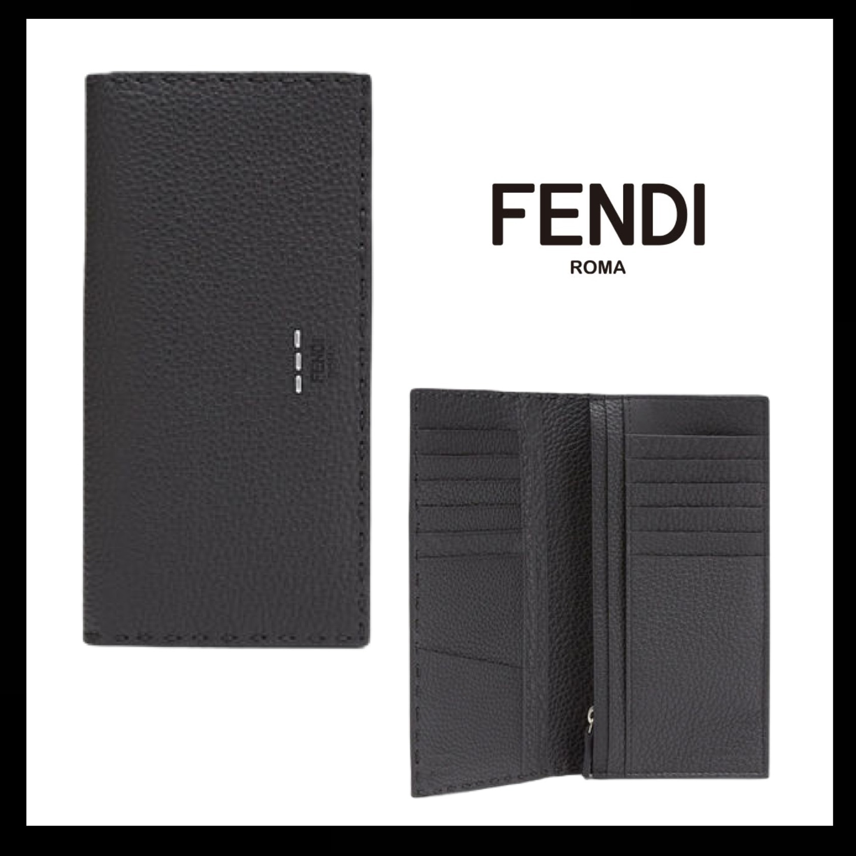 新品、未使用 クリスマスプレゼント 【FENDI】ブラックローマンレザー