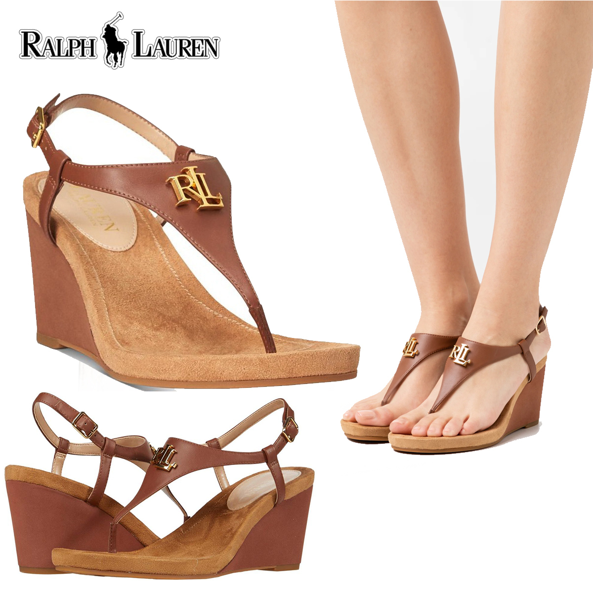 特価！Ralph Lauren Jeannie Wedge Sandals ウェッジサンダル