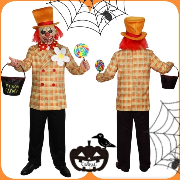 ハロウィンコスチューム*衣装*ピエロ*チャーリーおじさん