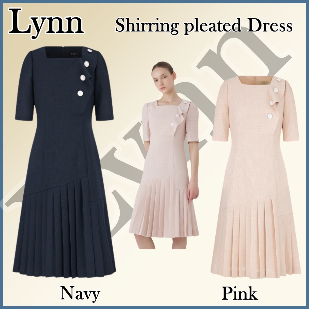 ◆LYNN(リーン)シャーリングプリーツワンピース