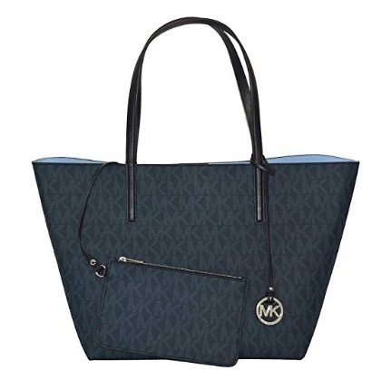即発セールMichael Kors Hayleyポーチ付MKロゴ柄トートバッグ