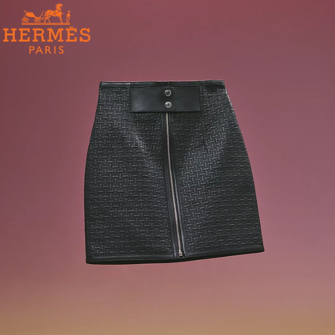 《エレガントな一品 》Hermes レザーミニスカート (HERMES/ミニ ...