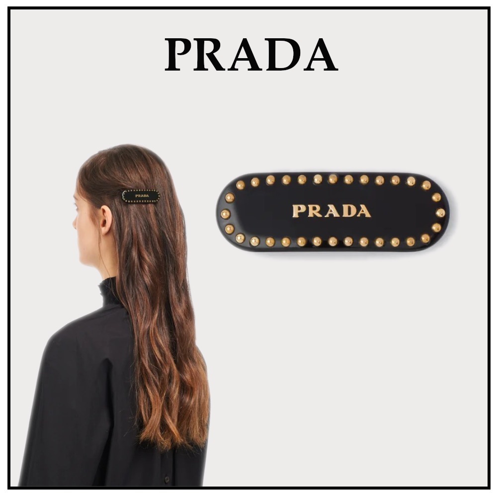 最新作 新品 PRADA プラダ ヘアバレッタ楕円 crowntravels.org