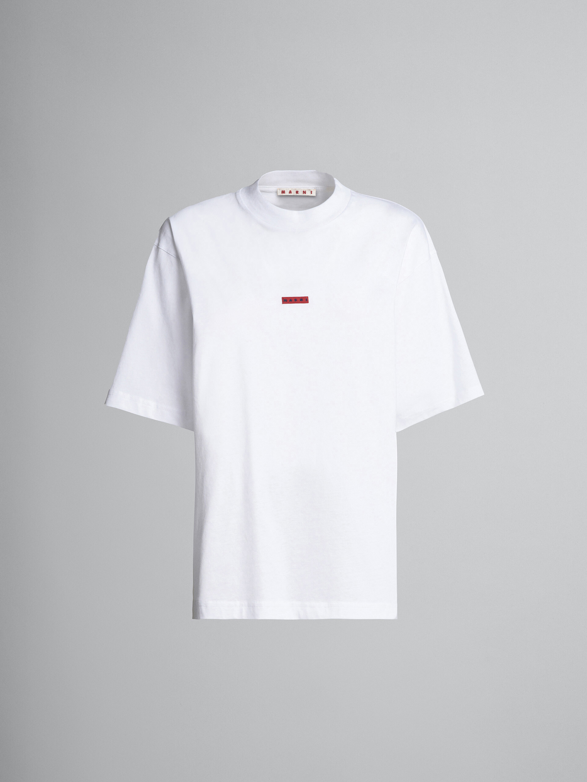 【人気No.1】 +MARNI直営店+ ロゴ入りホワイト コットンジャージー Tシャツ Tシャツ・カットソー 【人気No.1】 +MARNI直営店+ ロゴ入りホワイト コットンジャージー Tシャツ Tシャツ・カットソー
