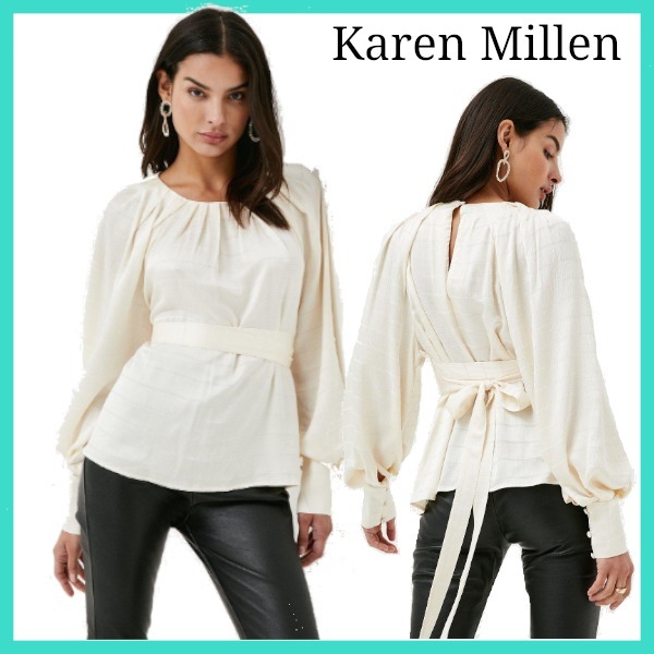 激安通販 【関税無・国内発】Karen ウエストマークサテンブラウス Millen ブラウス・シャツ 激安通販 【関税無・国内発】Karen ウエストマークサテンブラウス Millen ブラウス・シャツ