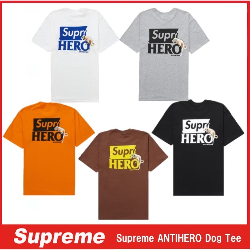 【希少/送料・関税無料/コラボ/SS22】Supreme ANTIHERO Dog Tee
