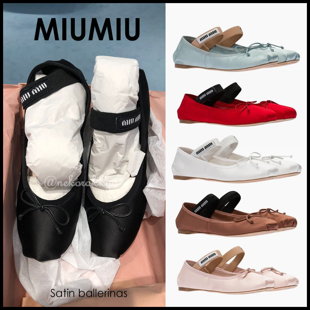 MiuMiu スエード バレエフラット ロゴ入り 上品 おしゃれ 軽量 org.jpg