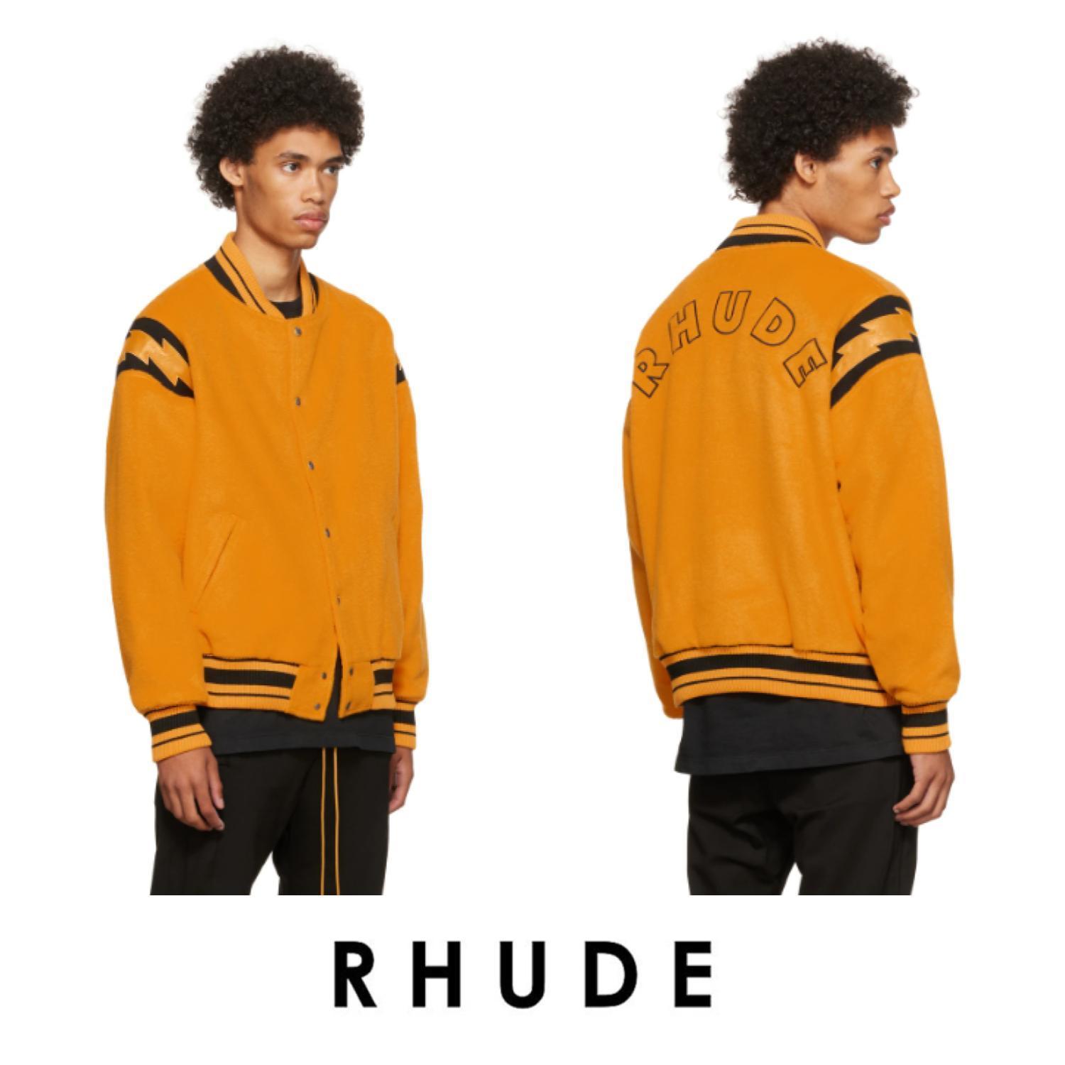 RHUDE ルード ライトニング ボンバージャケット オレンジ L | www ...