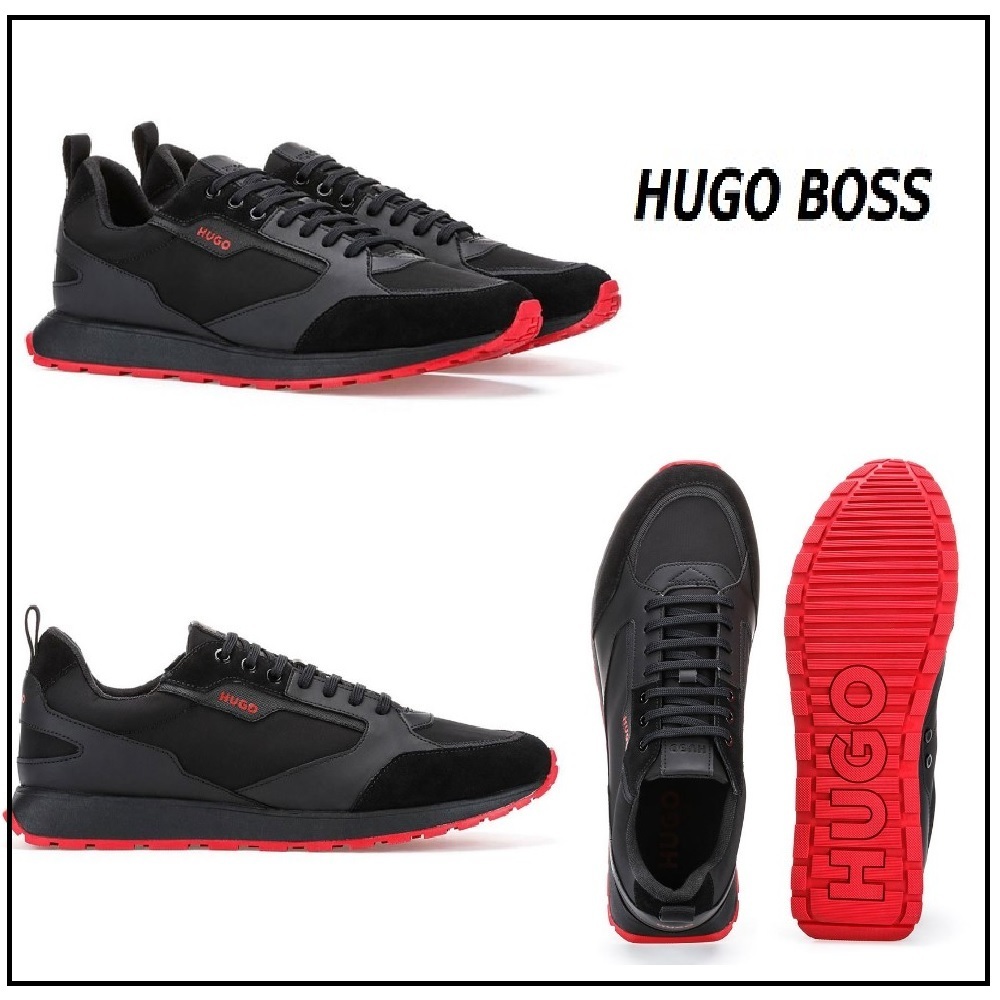 【Hugo Boss】Icelin Runn レザー ミックス スニーカー ♪