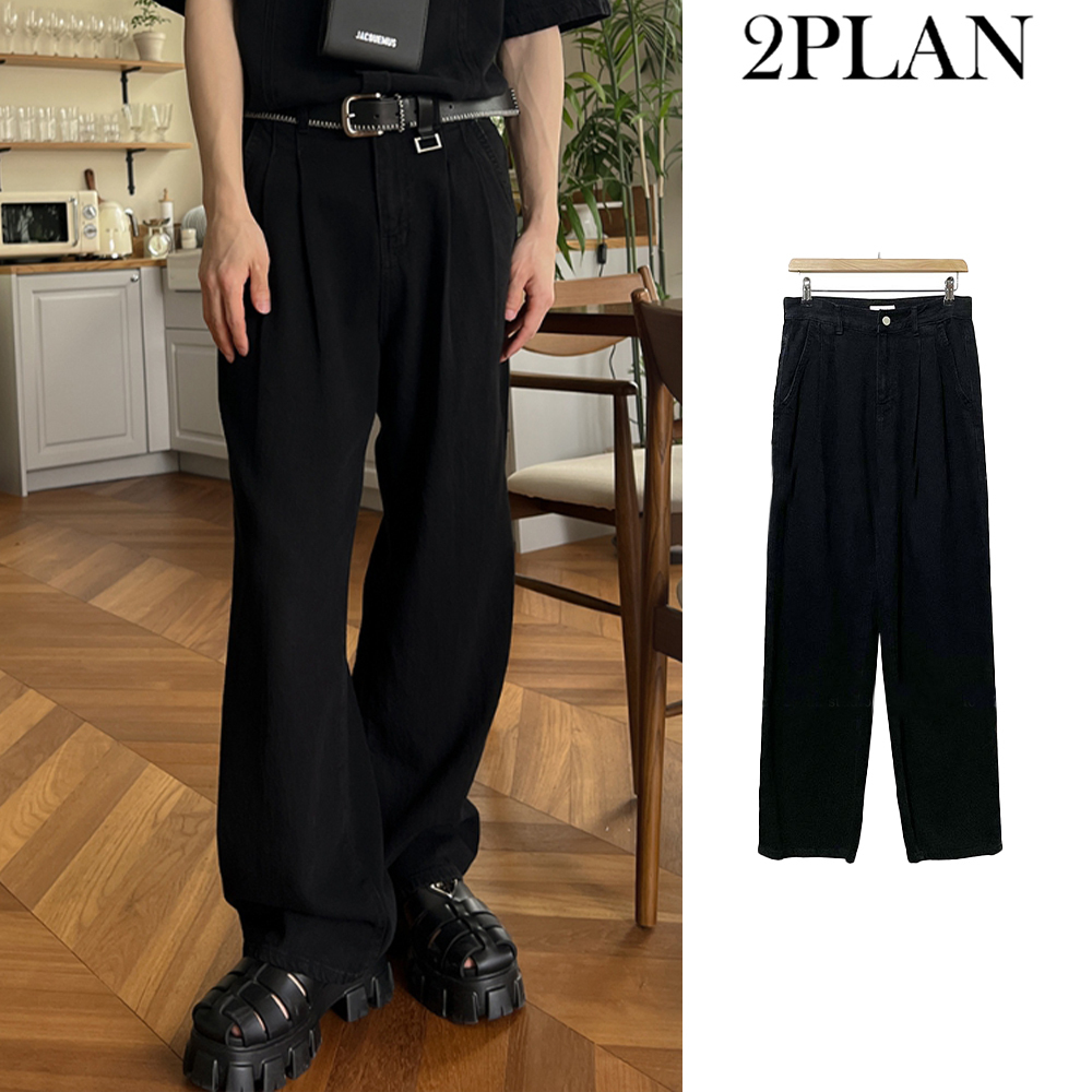 【2plan】Halter Two-tuck Trousers