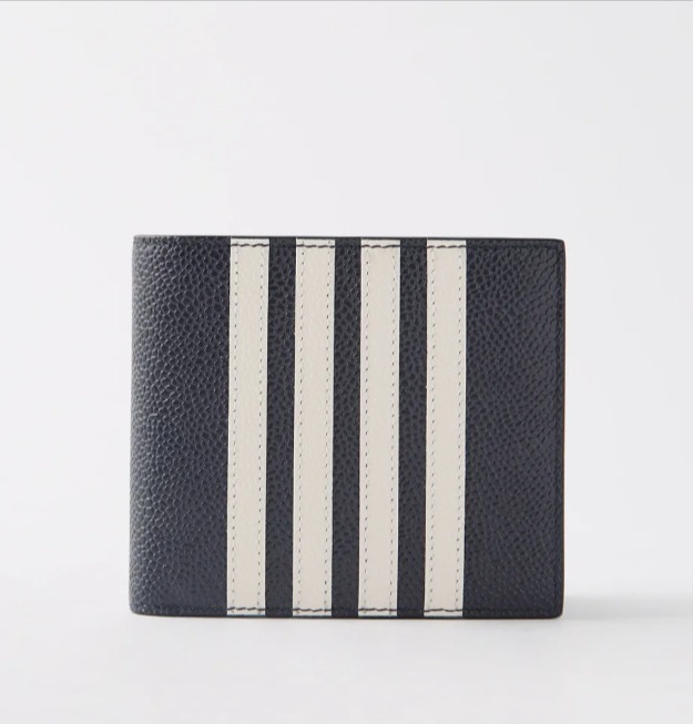 THOM BROWNE トリコロールストライプ レザーバイフォールドW