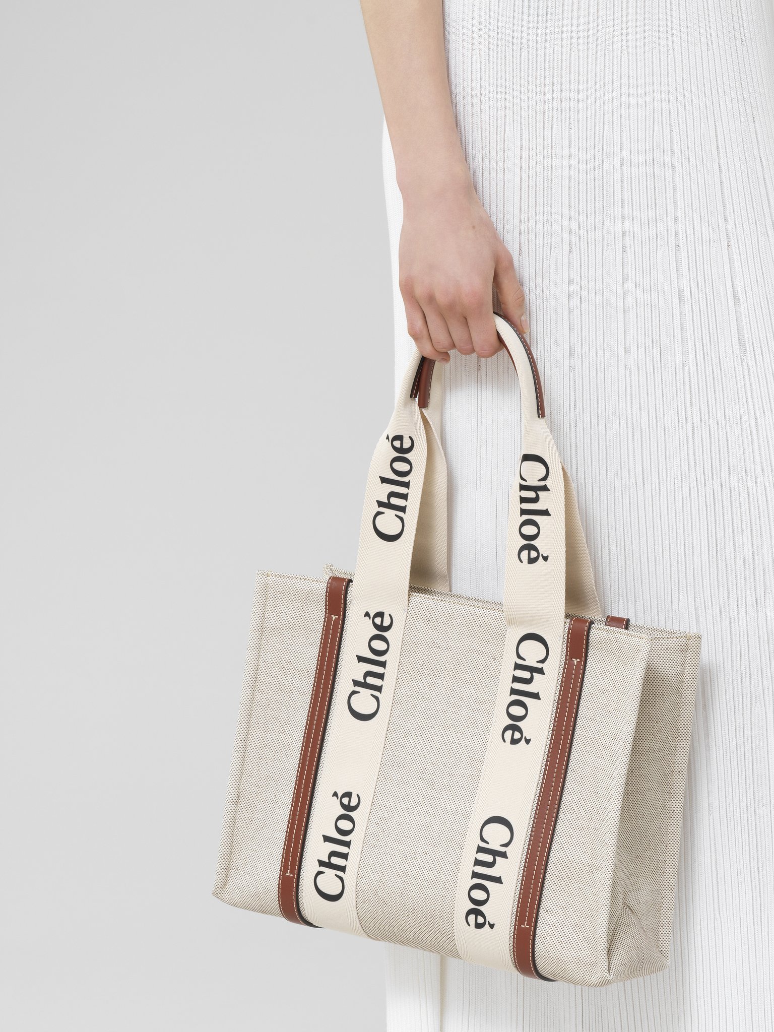 Chloe クロエ WOODY ウッディ ミディアムトート トートバッグ ホワイト