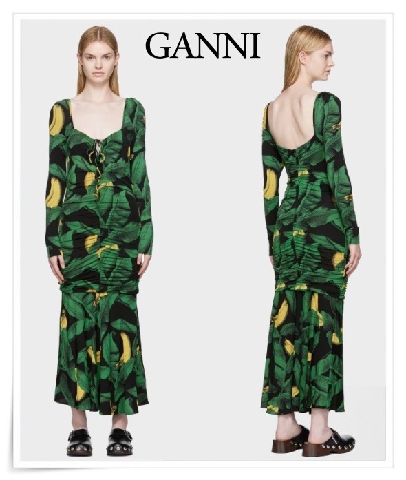 特別オファー 新品、未使用 Ganni(ガニー)☆大人気☆ブラック Ruched ...