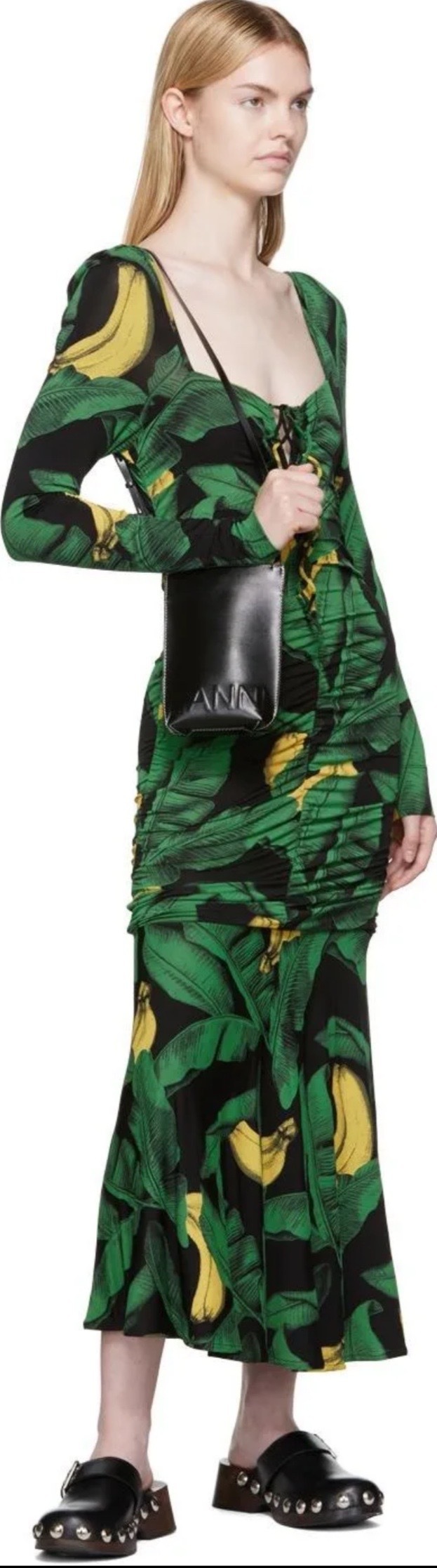 特別オファー 新品、未使用 Ganni(ガニー)☆大人気☆ブラック Ruched ...