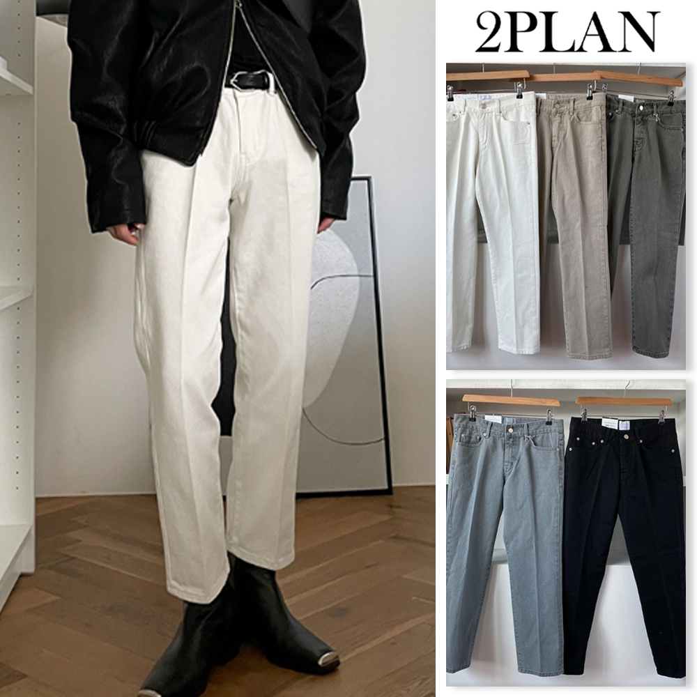 【2plan】441 Basic Cotton Jeans