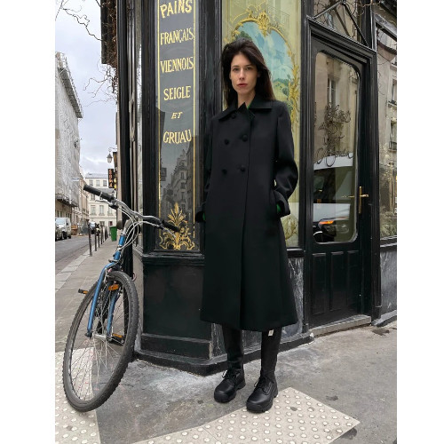 Jil Sander★ダブルブレストダブルウールギャバジンロングコート