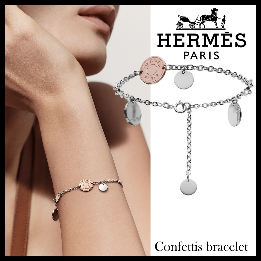 Hermes★上品お洒落なメダル＆チェーンConfettisブレスレット