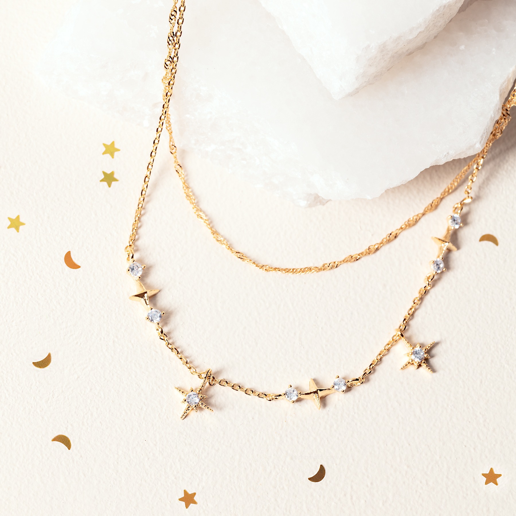 Girlscrew Wandering Stars 2連 ネックレス 関税送料無料 Girlscrew Wandering Stars 2連 ネックレス 関税送料無料