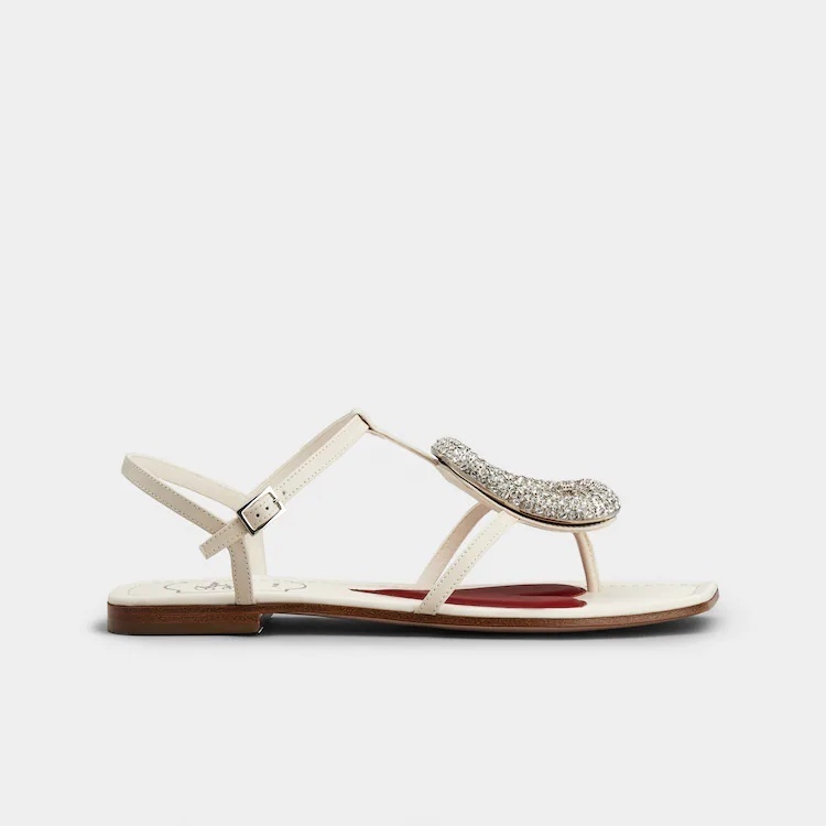 Roger Vivier】ヴィヴチョックトング バックルレザーサンダル