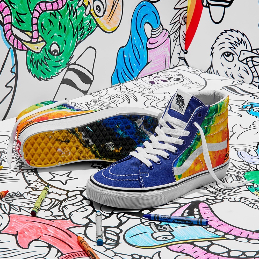 注目!!☆VANS x Crayola Sk8 Hi Mash Up Melt Skate Shoe