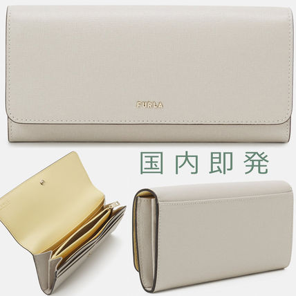 国内即発 Furla Babylon 薄型 バイカラー ライトグレー/イエロー