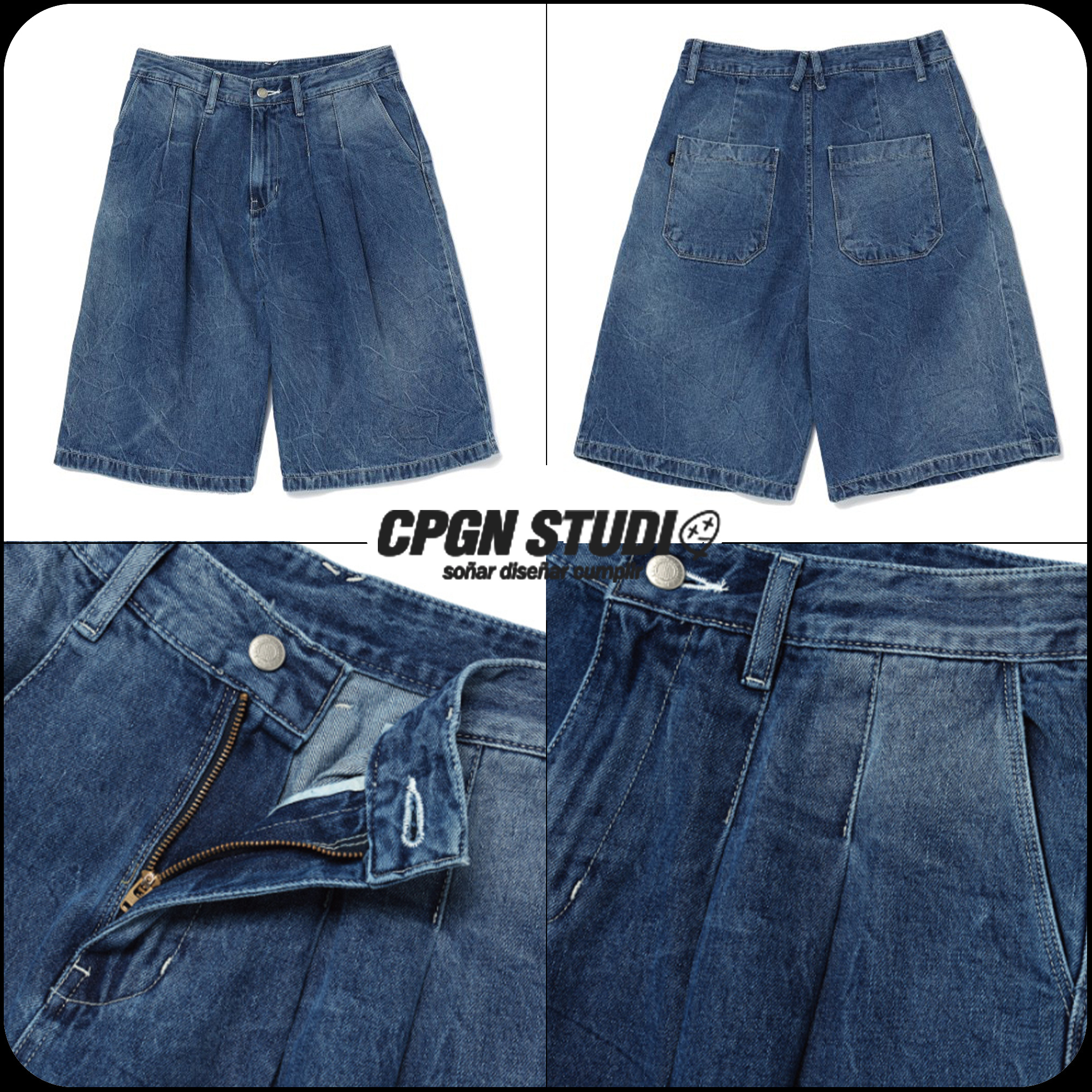 [COMPAGNO]★TIEDYE BERMUDA TWO TUCK SHORTS